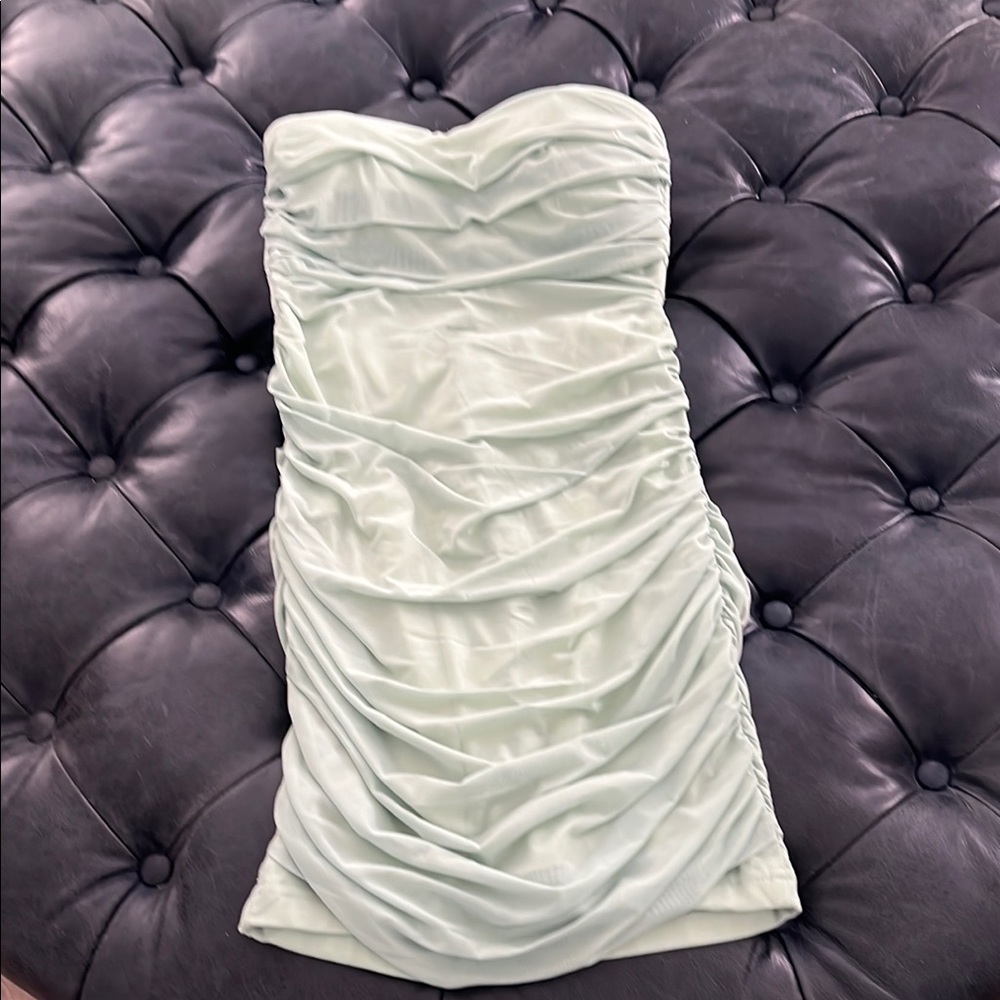 Elegant Strapless Mint Dress